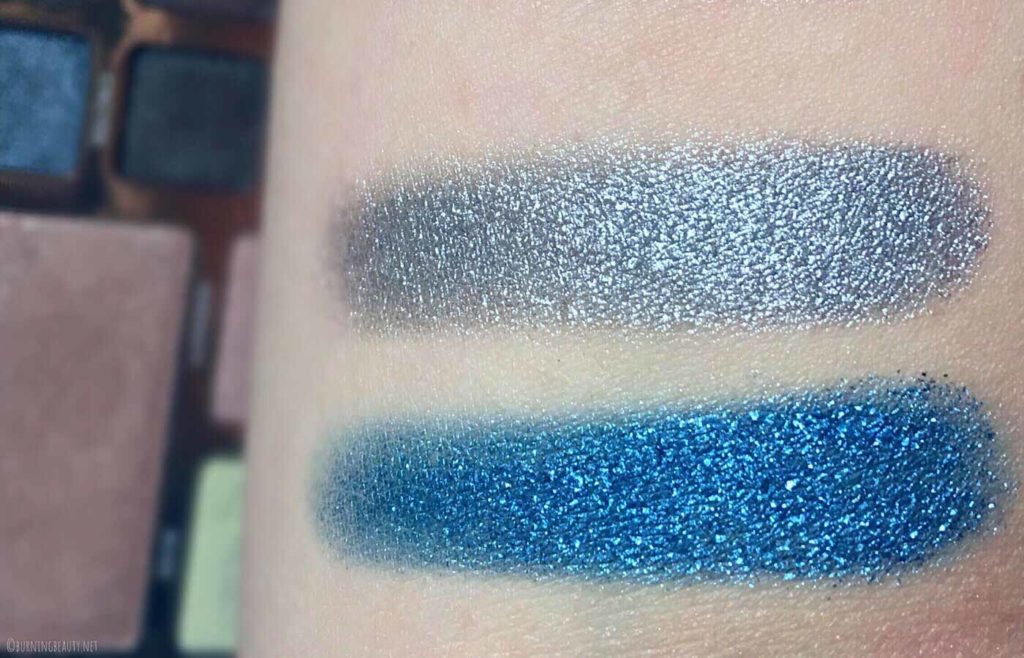 bh cosmetics desert oasis palette swatches blu