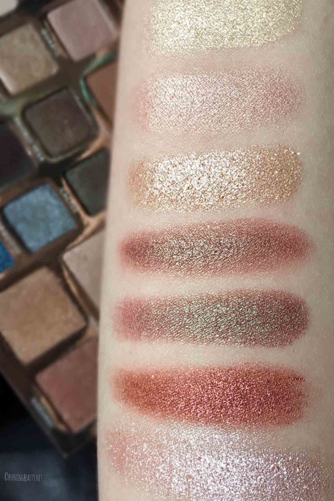 bh cosmetics desert oasis palette shimmer swatches